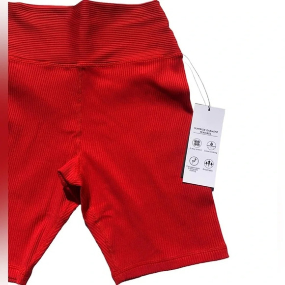 Glider High Waisted Ribbed Biker Shorts Size S - Picture 4 of 8